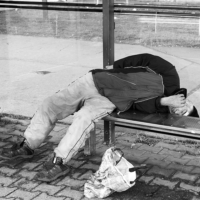 spící bezdomovec